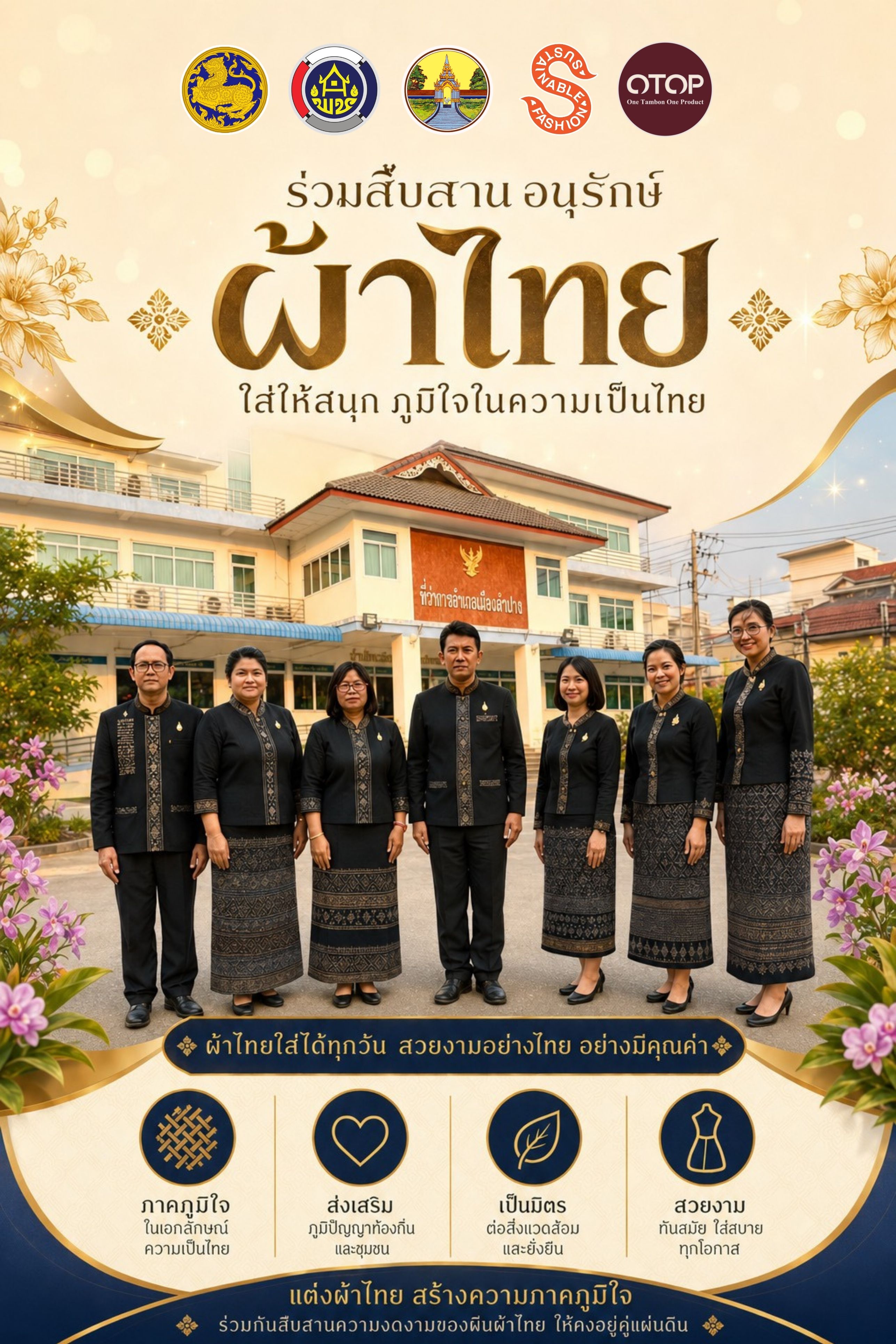🔶️พช. เมืองลำปาง : ประชาสัมพันธ์ เชิญชวนร่วมแต่งกายด้วยชุดผ้าไทย เพื่อสืบสานเอกลักษณ์ความเป็นไทย 