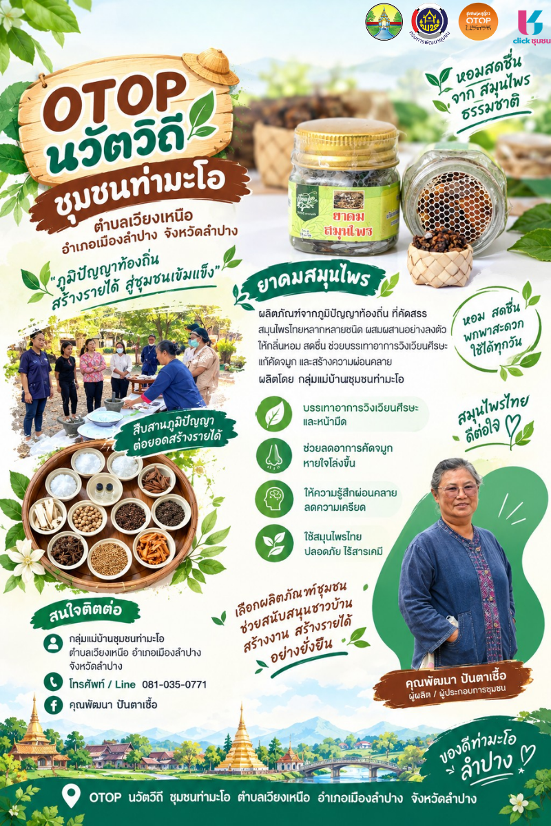 🔶️พช. เมืองลำปาง ประชาสัมพันธ์ 🌿✨ OTOP นวัตวิถี ชุมชนท่ามะโอ ตำบลเวียงเหนือ อำเภอเมืองลำปาง จังหวัดลำปาง ✨🌿
